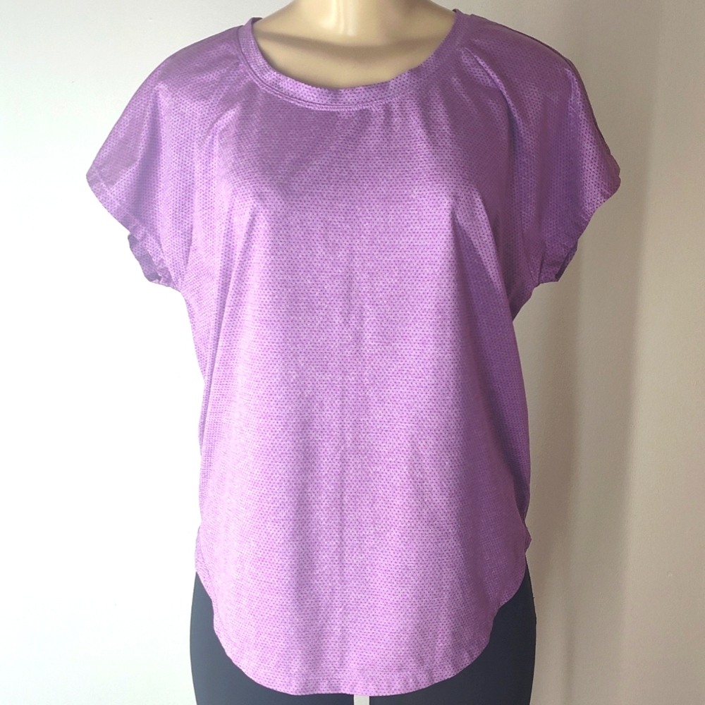 Moret Ultra mesh tee shirt CoolMax Spandex  exercise Top Medium lavender